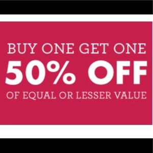 Buy one get one half off!!! Sale ending 10/13